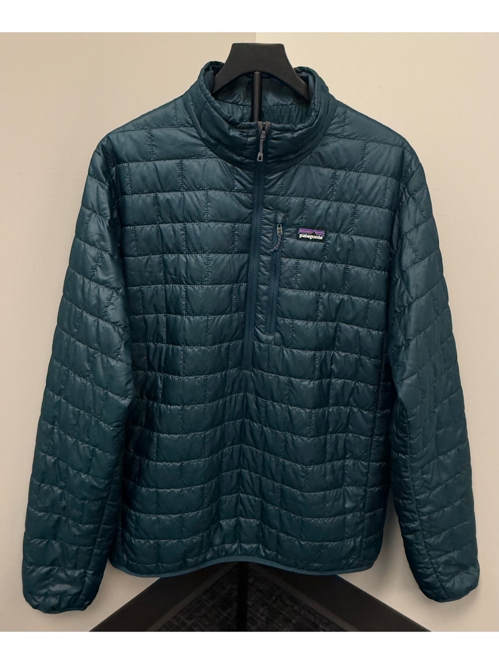 Patagonia Men’s Size Large Nano Puff Pullover Tidal Teal Blue Full Zip Jacket